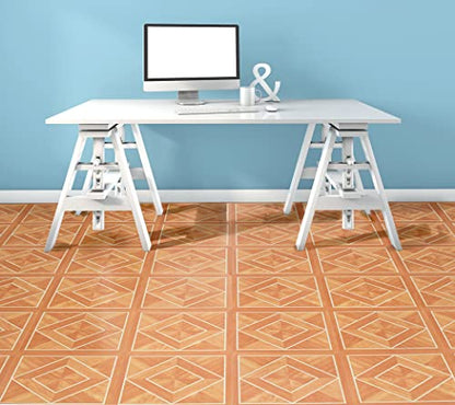 Tivoli Self Adhesive Vinyl Floor Tiles, 45 Tiles - 12" x 12", Medium Oak Plank-Look - Peel & Stick, DIY Flooring for Kitchen, Dining Room, Bedrooms, Basements & Bathrooms by Achim Home Decor