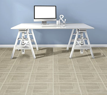 Tivoli Self Adhesive Vinyl Floor Tiles, 45 Tiles - 12" x 12", Medium Oak Plank-Look - Peel & Stick, DIY Flooring for Kitchen, Dining Room, Bedrooms, Basements & Bathrooms by Achim Home Decor