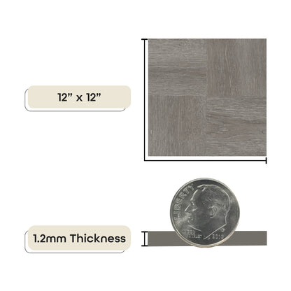 Tivoli Self Adhesive Vinyl Floor Tiles, 45 Tiles - 12" x 12", Medium Oak Plank-Look - Peel & Stick, DIY Flooring for Kitchen, Dining Room, Bedrooms, Basements & Bathrooms by Achim Home Decor