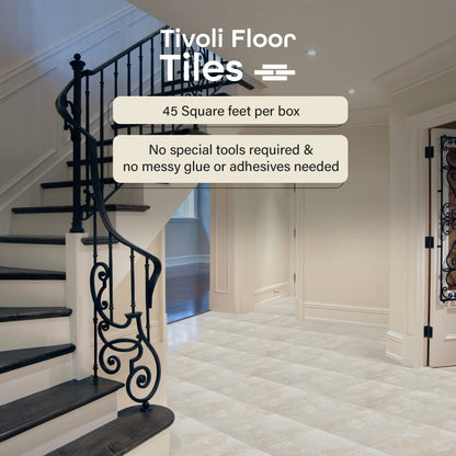 Tivoli Self Adhesive Vinyl Floor Tiles, 45 Tiles - 12" x 12", Medium Oak Plank-Look - Peel & Stick, DIY Flooring for Kitchen, Dining Room, Bedrooms, Basements & Bathrooms by Achim Home Decor