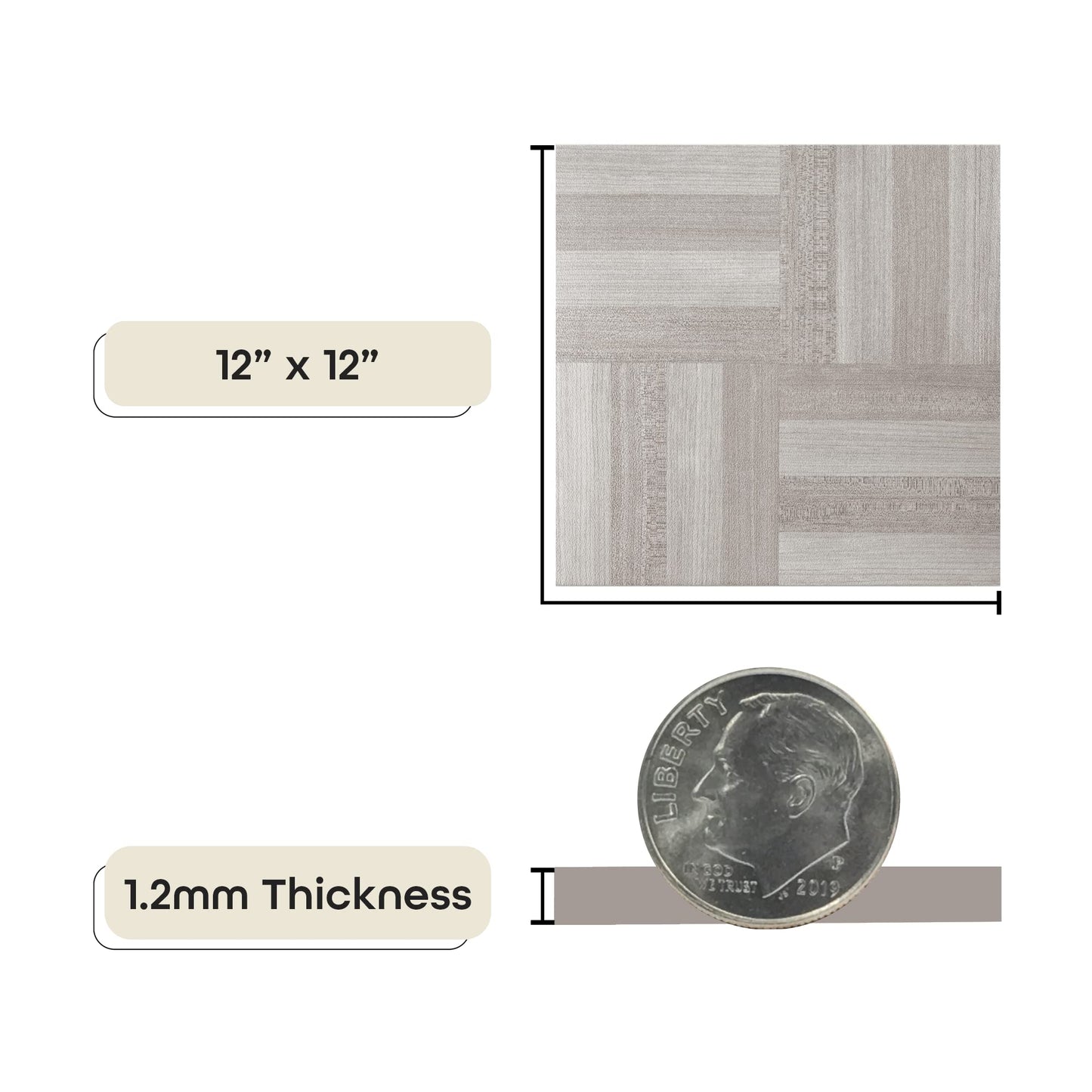 Tivoli Self Adhesive Vinyl Floor Tiles, 45 Tiles - 12" x 12", Medium Oak Plank-Look - Peel & Stick, DIY Flooring for Kitchen, Dining Room, Bedrooms, Basements & Bathrooms by Achim Home Decor