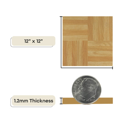 Tivoli Self Adhesive Vinyl Floor Tiles, 45 Tiles - 12" x 12", Medium Oak Plank-Look - Peel & Stick, DIY Flooring for Kitchen, Dining Room, Bedrooms, Basements & Bathrooms by Achim Home Decor