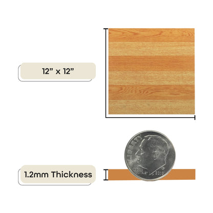 Tivoli Self Adhesive Vinyl Floor Tiles, 45 Tiles - 12" x 12", Medium Oak Plank-Look - Peel & Stick, DIY Flooring for Kitchen, Dining Room, Bedrooms, Basements & Bathrooms by Achim Home Decor