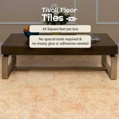 Tivoli Self Adhesive Vinyl Floor Tiles, 45 Tiles - 12" x 12", Medium Oak Plank-Look - Peel & Stick, DIY Flooring for Kitchen, Dining Room, Bedrooms, Basements & Bathrooms by Achim Home Decor