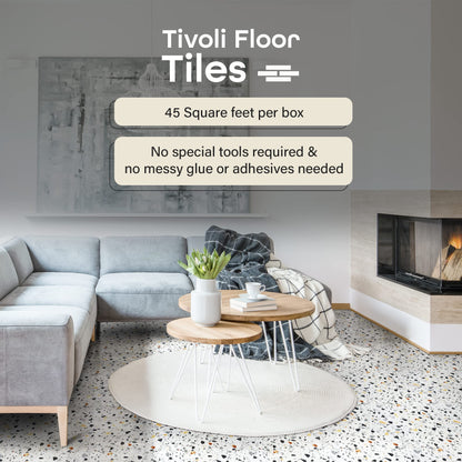 Tivoli Self Adhesive Vinyl Floor Tiles, 45 Tiles - 12" x 12", Medium Oak Plank-Look - Peel & Stick, DIY Flooring for Kitchen, Dining Room, Bedrooms, Basements & Bathrooms by Achim Home Decor